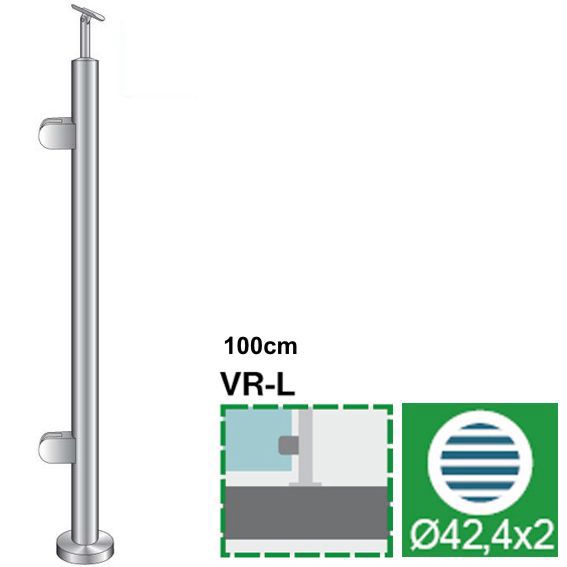 Baluster rustfrit stål - Endestolpe - 1000-1100 mm - Image 2